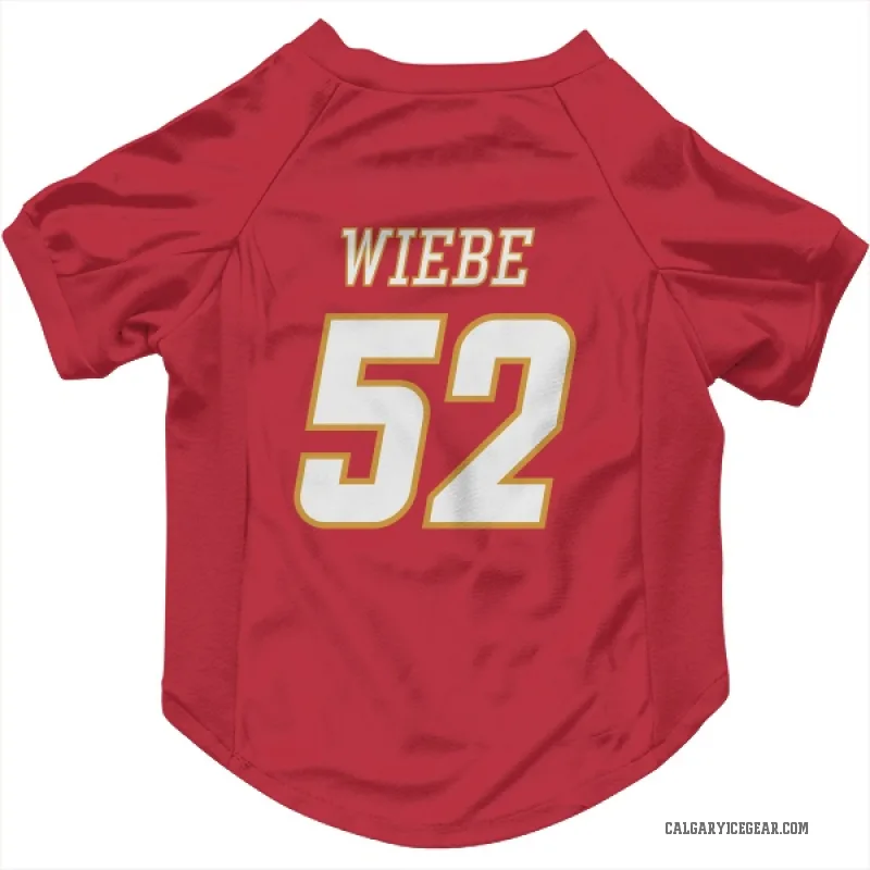 Abram Wiebe  White Calgary Flames   Red  Cat & Dog Pet Jersey