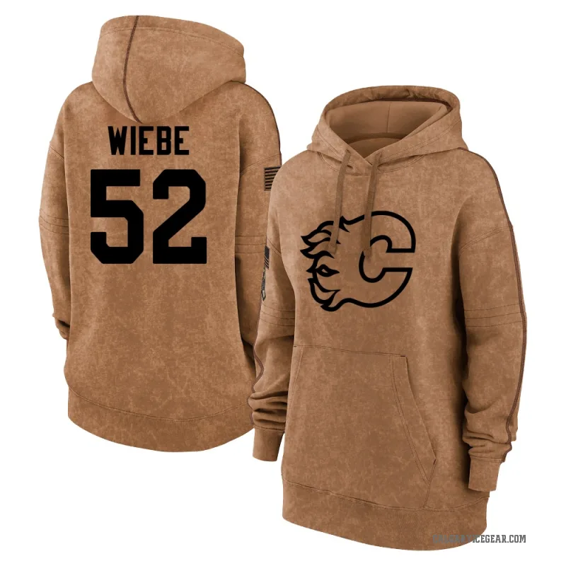Abram Wiebe Women's Brown Calgary Flames 2023 Salute to Service Pullover Hoodie