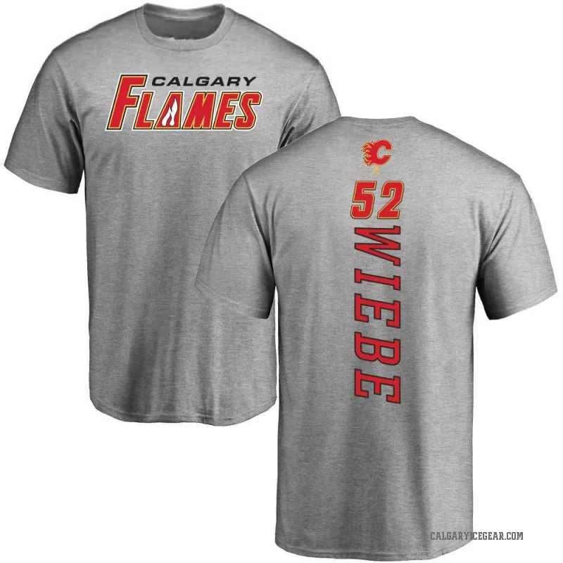 Abram Wiebe Youth Ash Calgary Flames Backer T-Shirt -