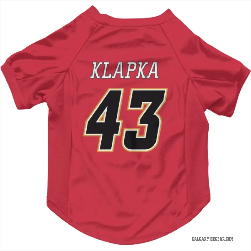 Adam Klapka  Black Calgary Flames   Red  Cat & Dog Pet Jersey
