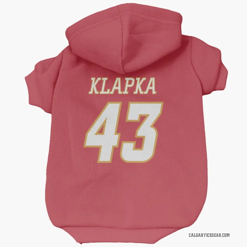 Adam Klapka  White Calgary Flames   Red  Cat & Dog Pet Hoodie