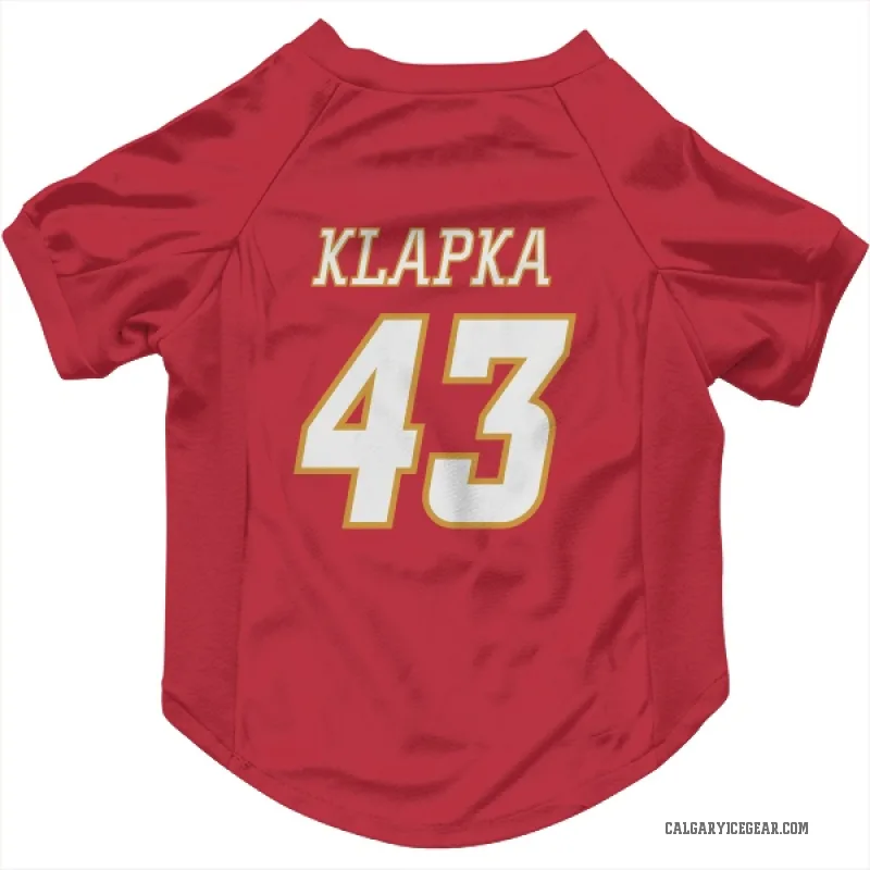 Adam Klapka  White Calgary Flames   Red  Cat & Dog Pet Jersey