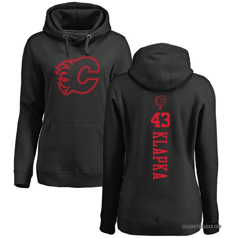 Adam Klapka Women's Black Calgary Flames Branded One Color Backer Pullover Hoodie
