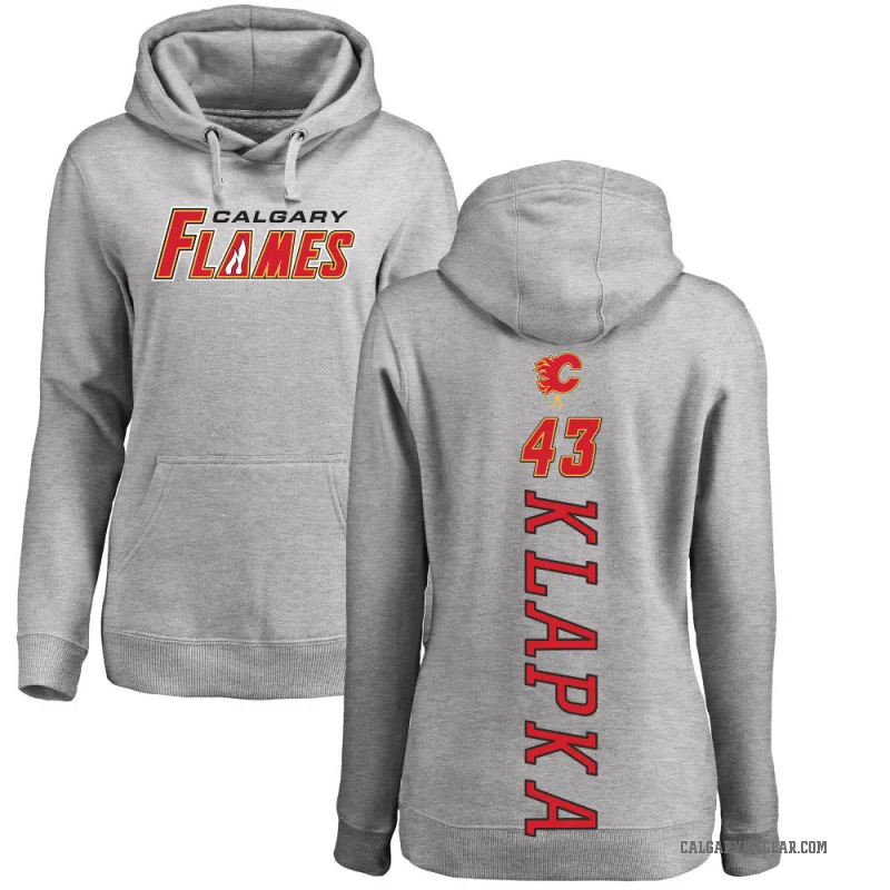 Adam Klapka Women's Calgary Flames Branded Ash Backer Pullover Hoodie