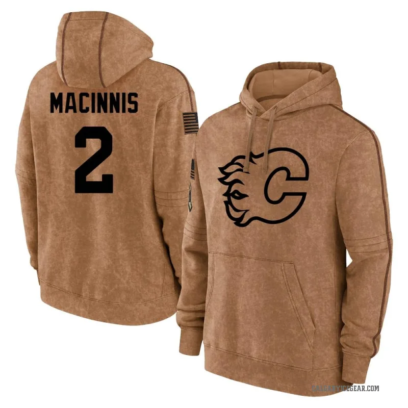Al MacInnis Men's Brown Calgary Flames 2023 Salute to Service Club Pullover Hoodie