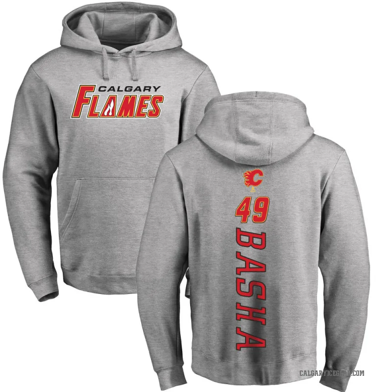 Andrew Basha Men's Calgary Flames Branded Ash Backer Pullover Hoodie
