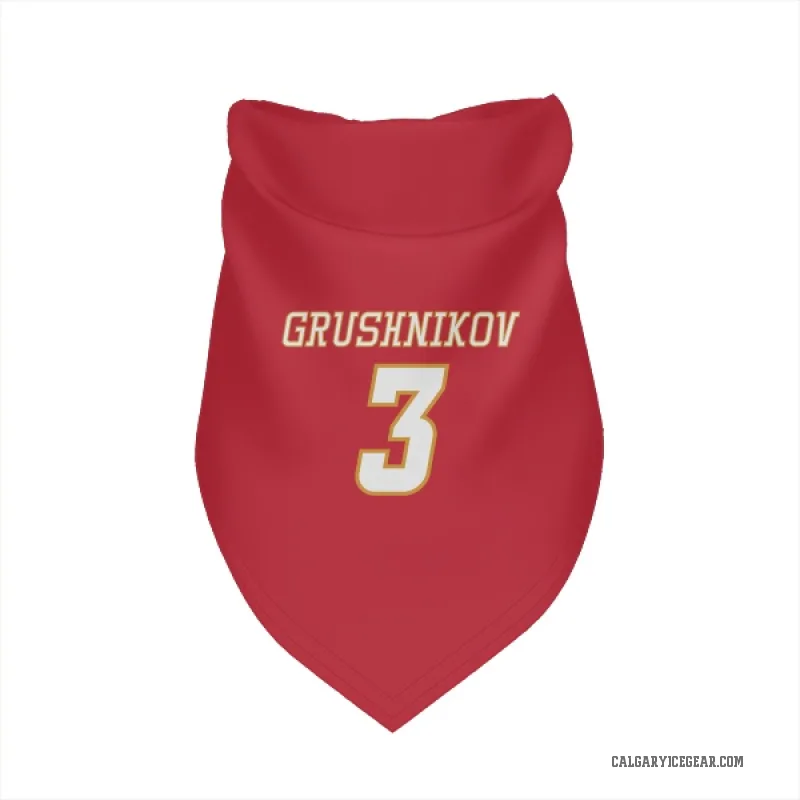 Artem Grushnikov  White Calgary Flames   Red  Cat & Dog Pet Bandana