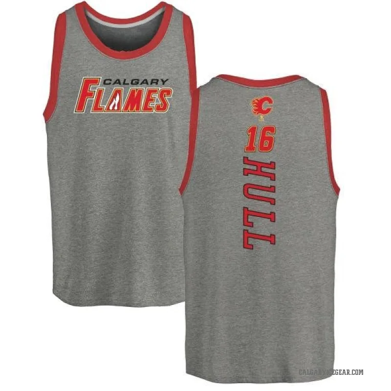 Brett Hull Youth Ash Calgary Flames Backer Tank Top -