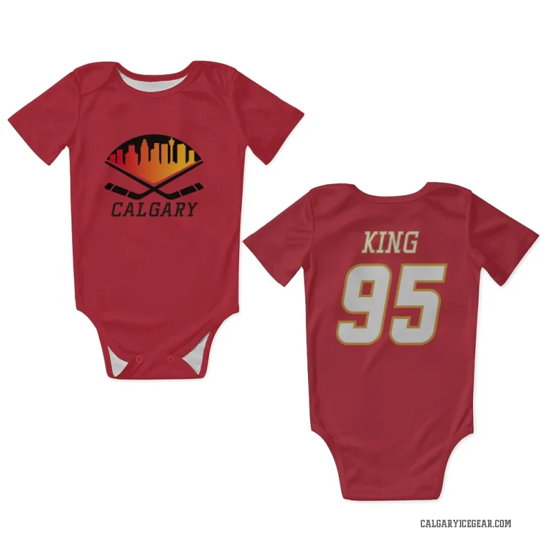 Carter King White Calgary Flames Red Newborn & Infant Bodysuit