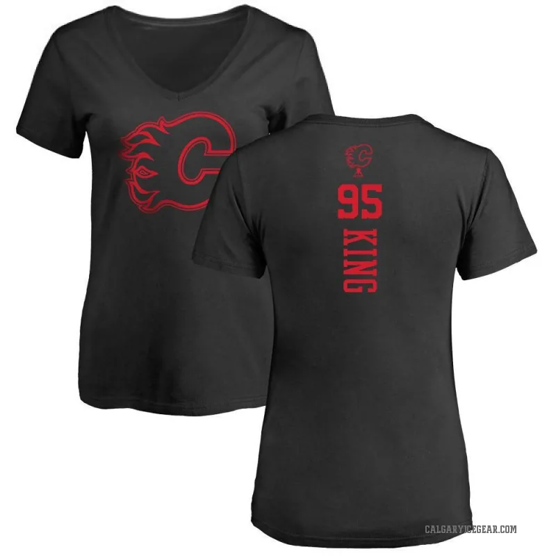 Carter King Women's Black Calgary Flames One Color Backer T-Shirt -