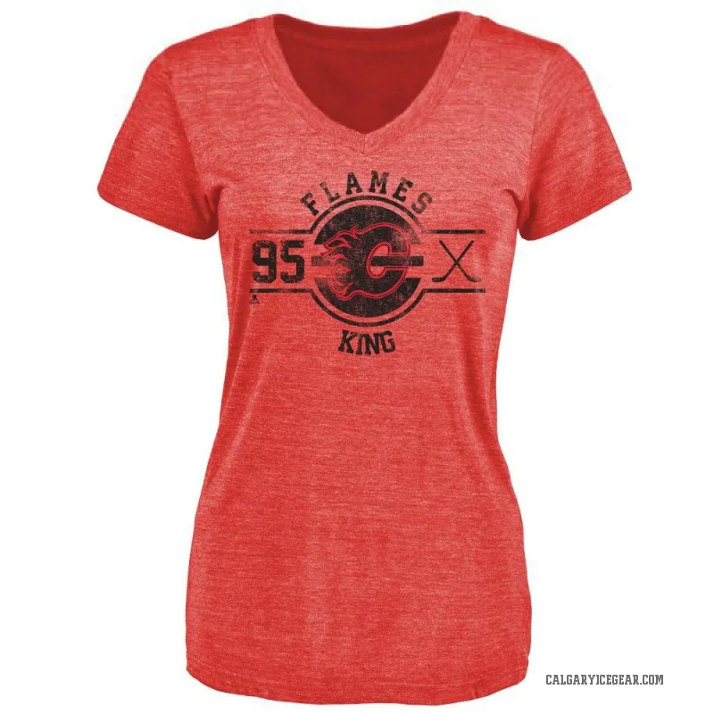 Carter King Women's Red Calgary Flames Insignia T-Shirt -