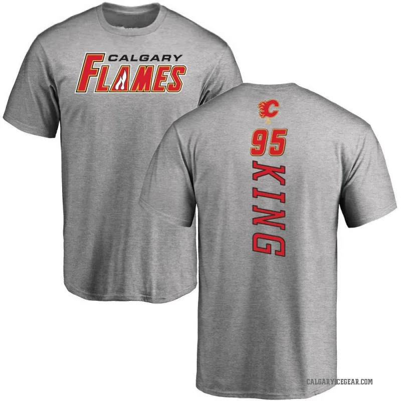 Carter King Youth Ash Calgary Flames Backer T-Shirt -