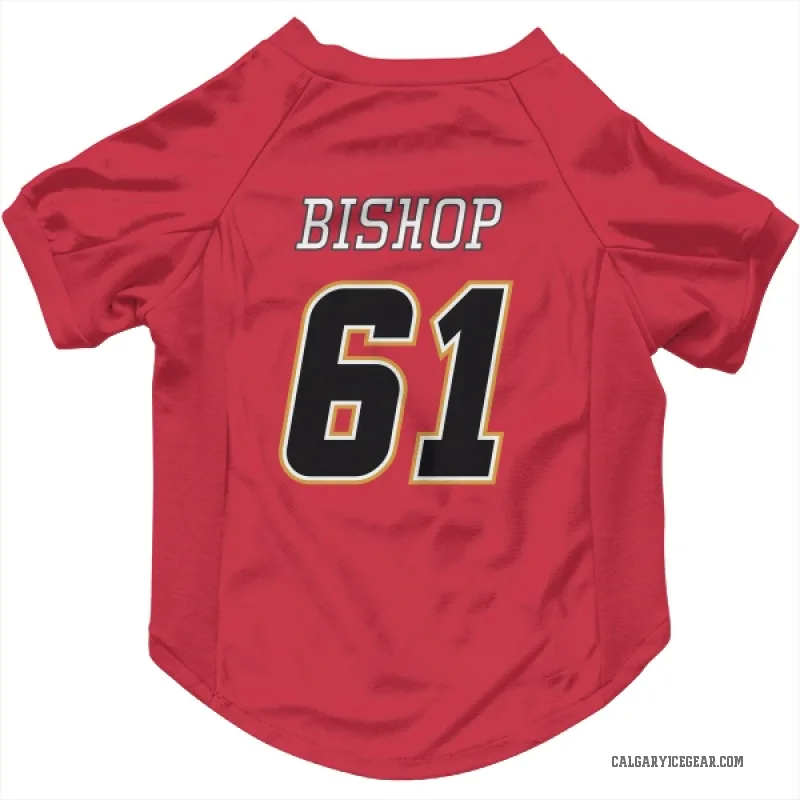 Clark Bishop  Black Calgary Flames   Red  Cat & Dog Pet Jersey