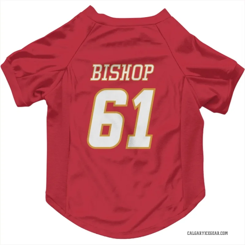 Clark Bishop  White Calgary Flames   Red  Cat & Dog Pet Jersey