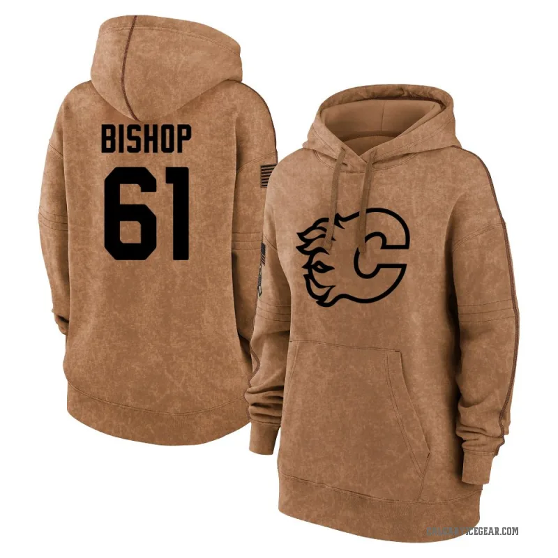Clark Bishop Women's Brown Calgary Flames 2023 Salute to Service Pullover Hoodie