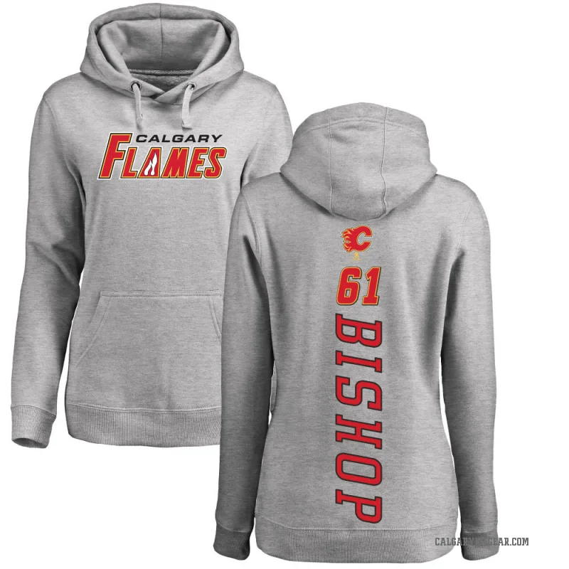 Clark Bishop Women's Calgary Flames Branded Ash Backer Pullover Hoodie