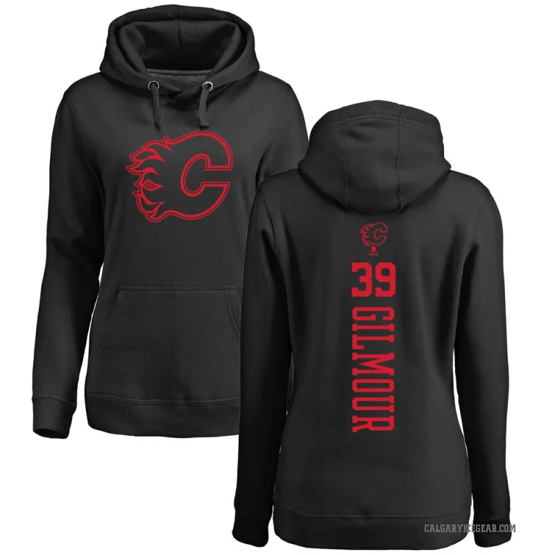 Doug Gilmour Women's Black Calgary Flames Branded One Color Backer Pullover Hoodie