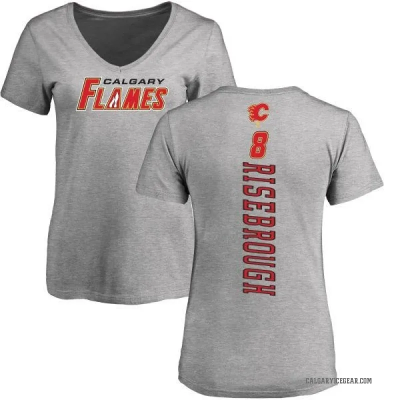 Doug Risebrough Women's Ash Calgary Flames Backer T-Shirt -