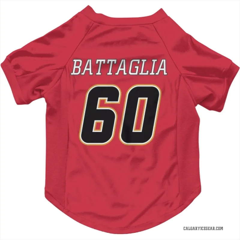 Jacob Battaglia  Black Calgary Flames   Red  Cat & Dog Pet Jersey