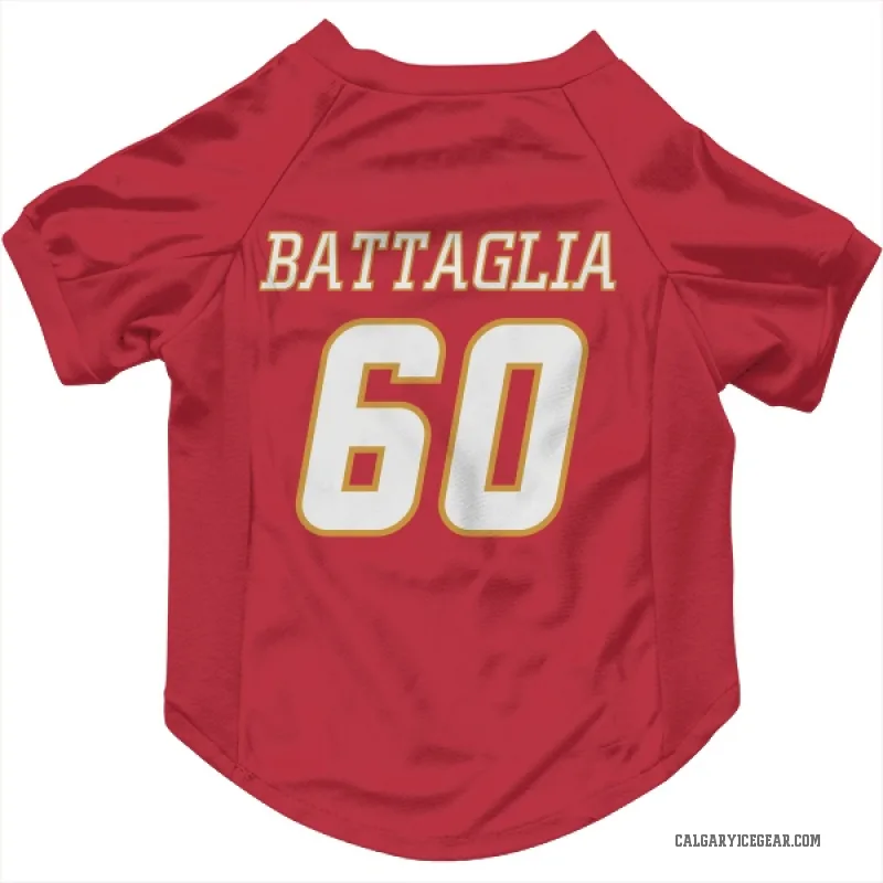 Jacob Battaglia  White Calgary Flames   Red  Cat & Dog Pet Jersey