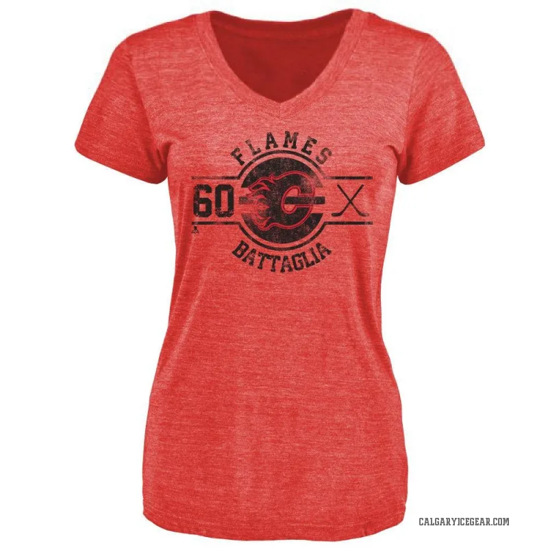 Jacob Battaglia Women's Red Calgary Flames Insignia T-Shirt -