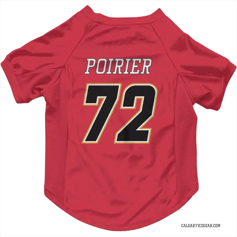 Jeremie Poirier  Black Calgary Flames   Red  Cat & Dog Pet Jersey