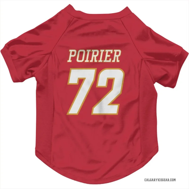 Jeremie Poirier  White Calgary Flames   Red  Cat & Dog Pet Jersey