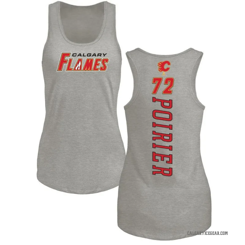 Jeremie Poirier Women's Ash Calgary Flames Backer Tank Top -
