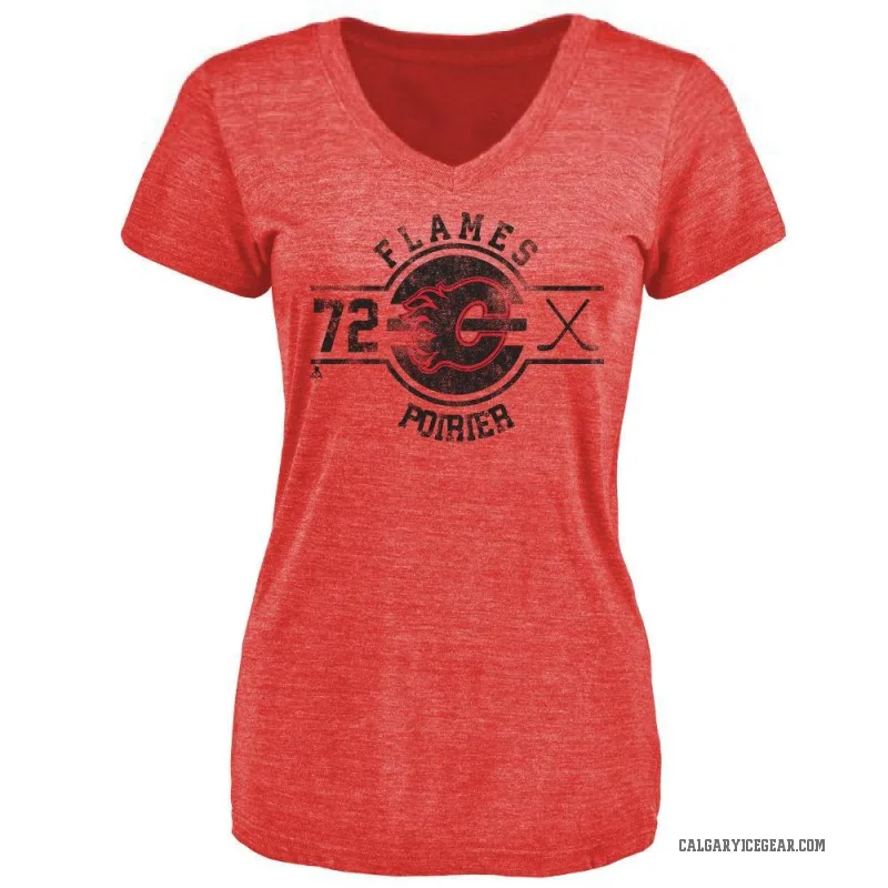 Jeremie Poirier Women's Red Calgary Flames Insignia T-Shirt -