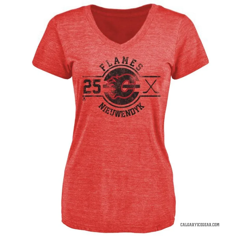 Joe Nieuwendyk Women's Red Calgary Flames Insignia T-Shirt -