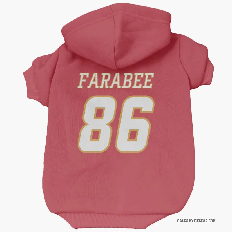 Joel Farabee  White Calgary Flames   Red  Cat & Dog Pet Hoodie