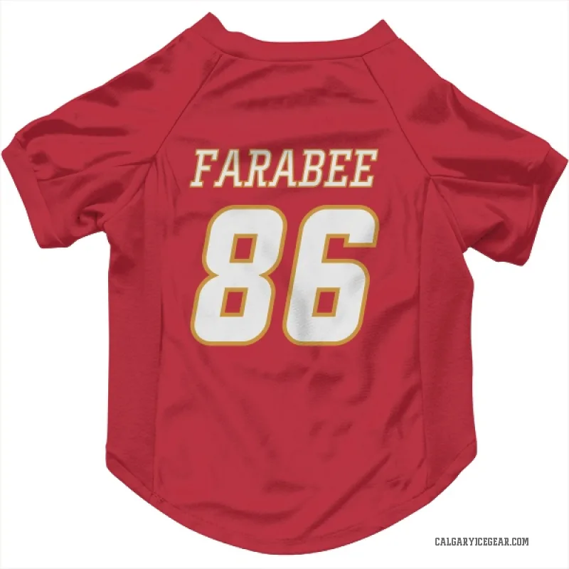 Joel Farabee  White Calgary Flames   Red  Cat & Dog Pet Jersey