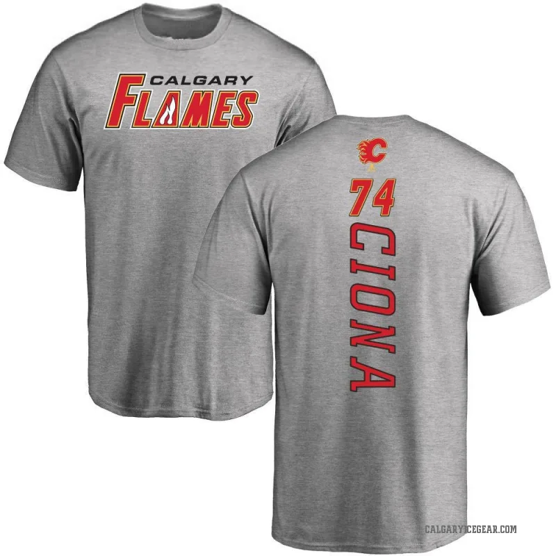 Lucas Ciona Men's Ash Calgary Flames Backer T-Shirt -