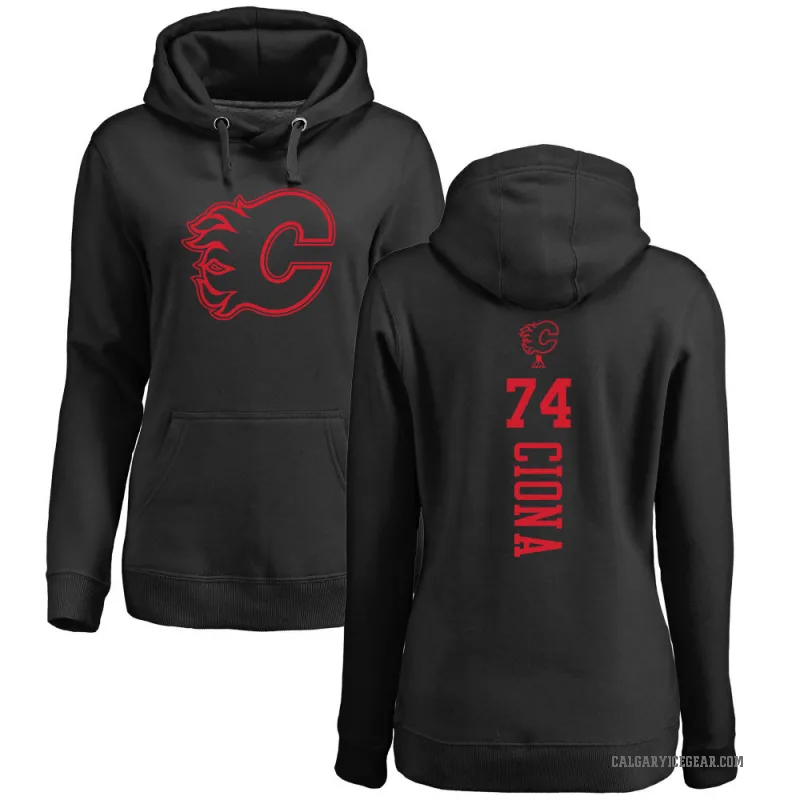 Lucas Ciona Women's Black Calgary Flames Branded One Color Backer Pullover Hoodie