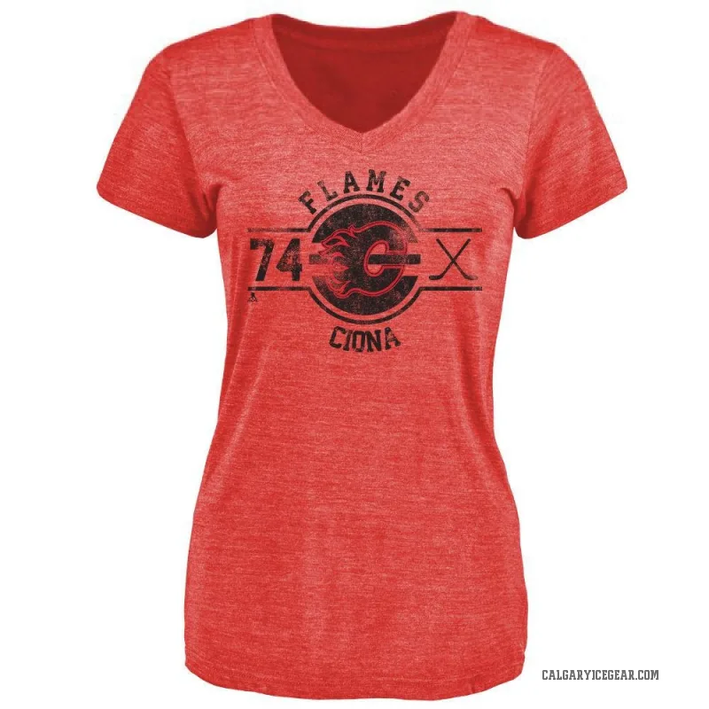 Lucas Ciona Women's Red Calgary Flames Insignia T-Shirt -