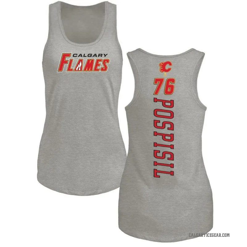 Martin Pospisil Women's Ash Calgary Flames Backer Tank Top -