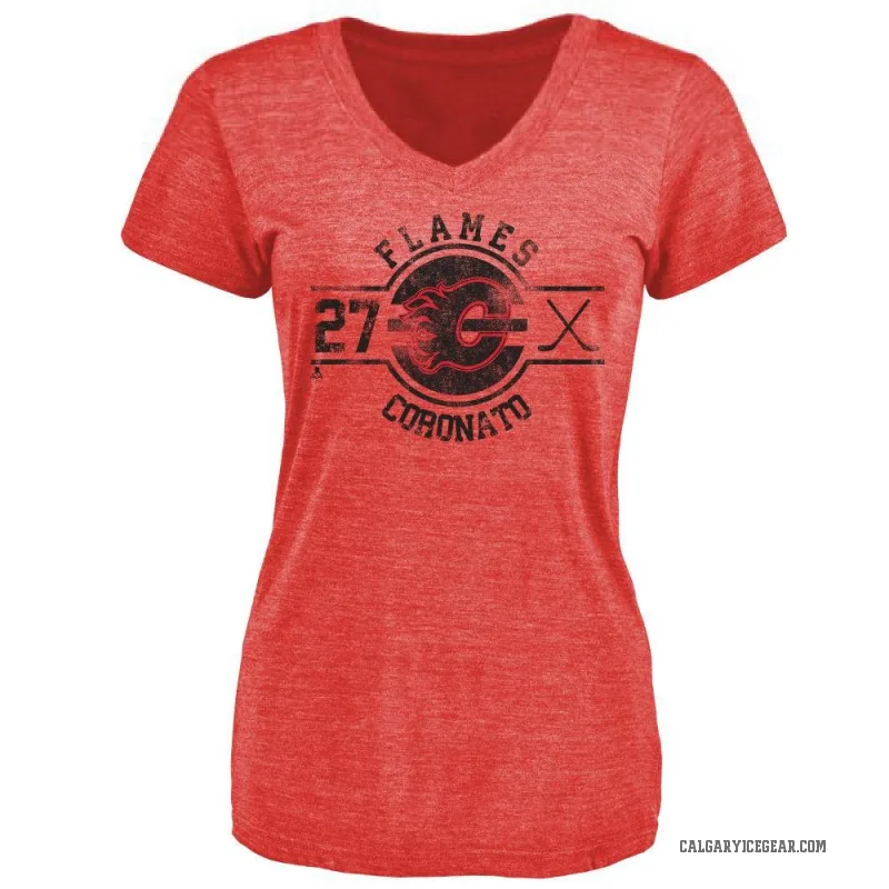 Matt Coronato Women's Red Calgary Flames Insignia T-Shirt -