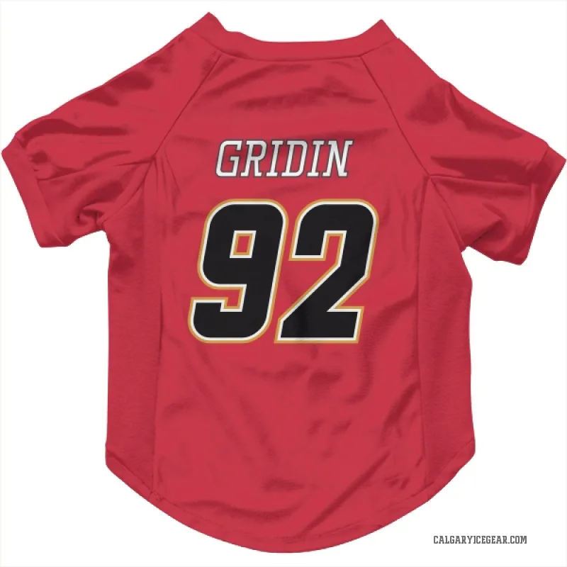 Matvei Gridin  Black Calgary Flames   Red  Cat & Dog Pet Jersey