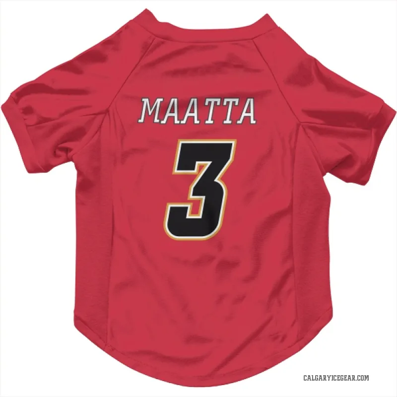 Olli Maatta  Black Calgary Flames   Red  Cat & Dog Pet Jersey