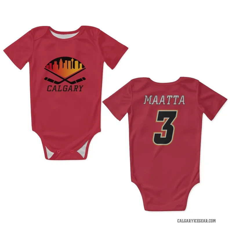 Olli Maatta Black Calgary Flames Red Newborn & Infant Bodysuit