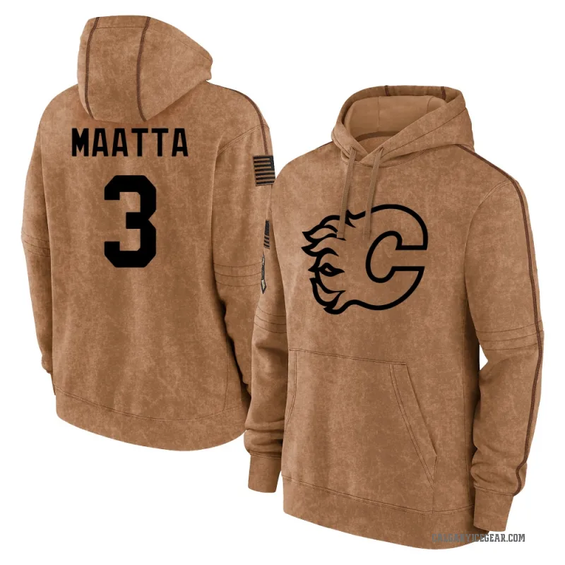 Olli Maatta Men's Brown Calgary Flames 2023 Salute to Service Club Pullover Hoodie
