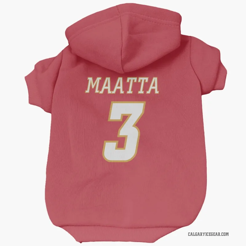 Olli Maatta  White Calgary Flames   Red  Cat & Dog Pet Hoodie