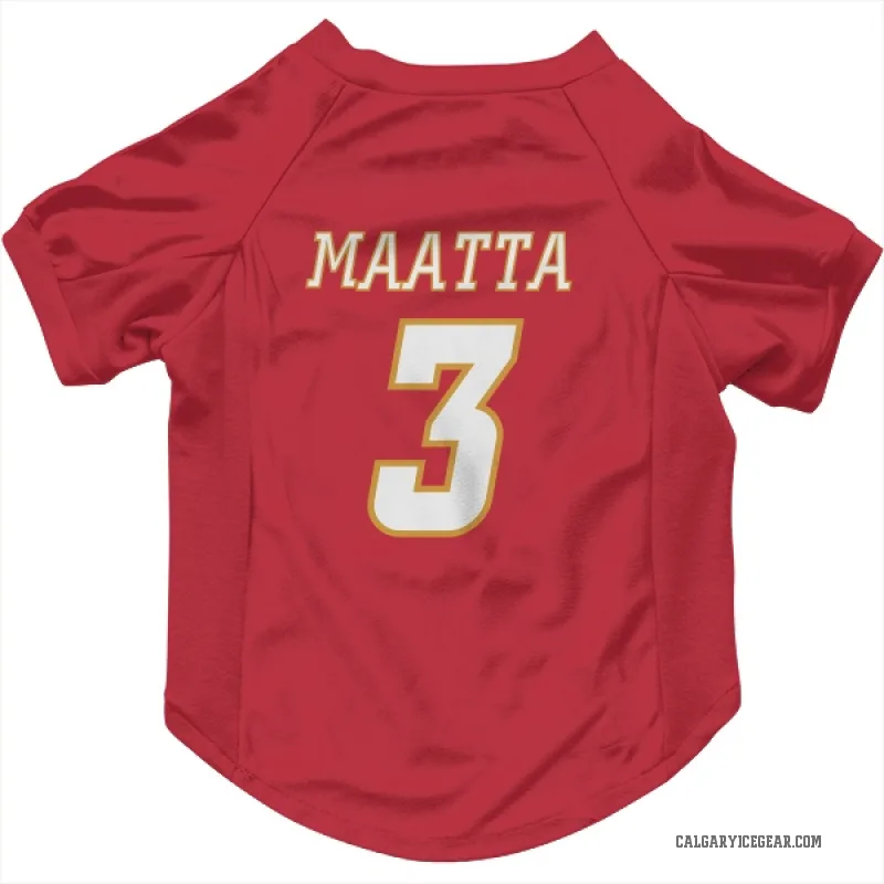 Olli Maatta  White Calgary Flames   Red  Cat & Dog Pet Jersey