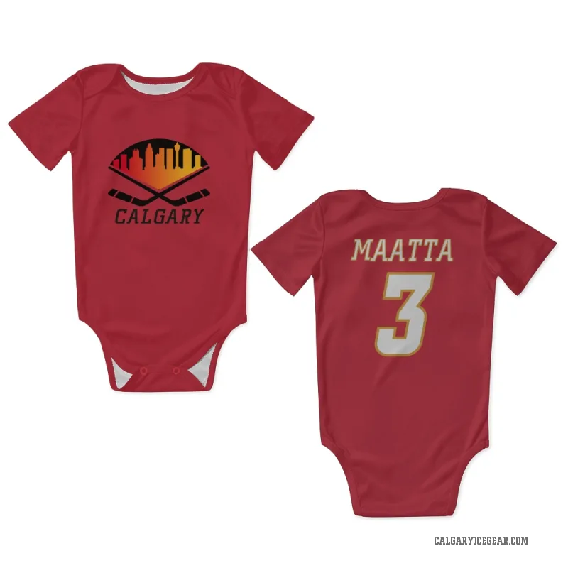 Olli Maatta White Calgary Flames Red Newborn & Infant Bodysuit