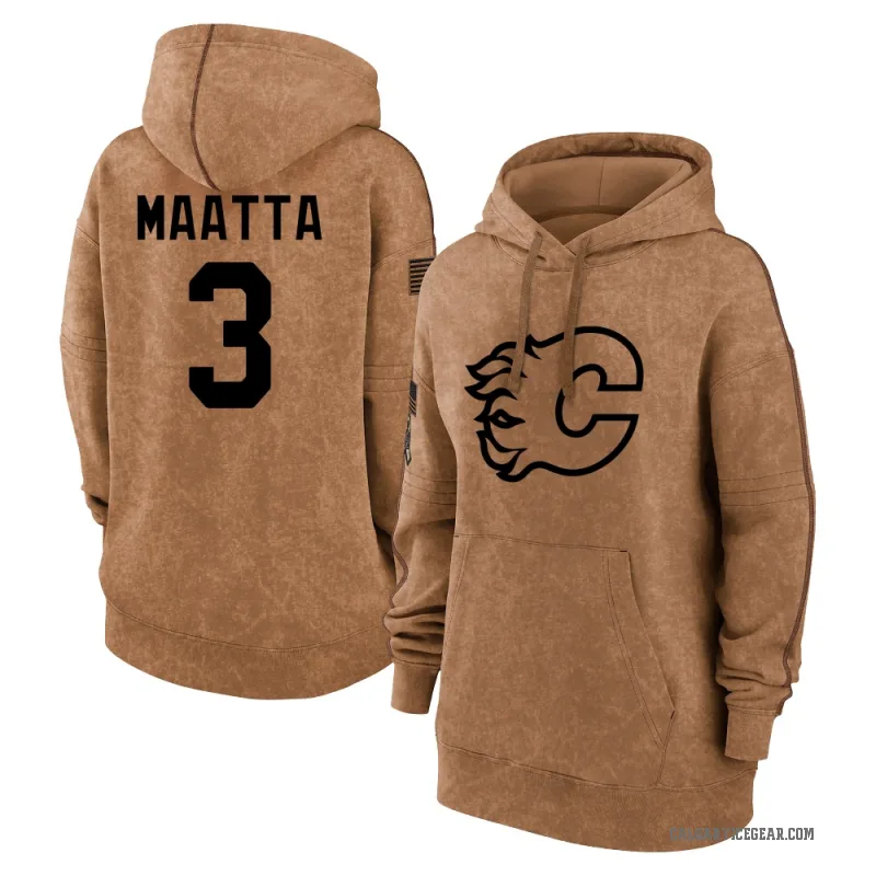 Olli Maatta Women's Brown Calgary Flames 2023 Salute to Service Pullover Hoodie
