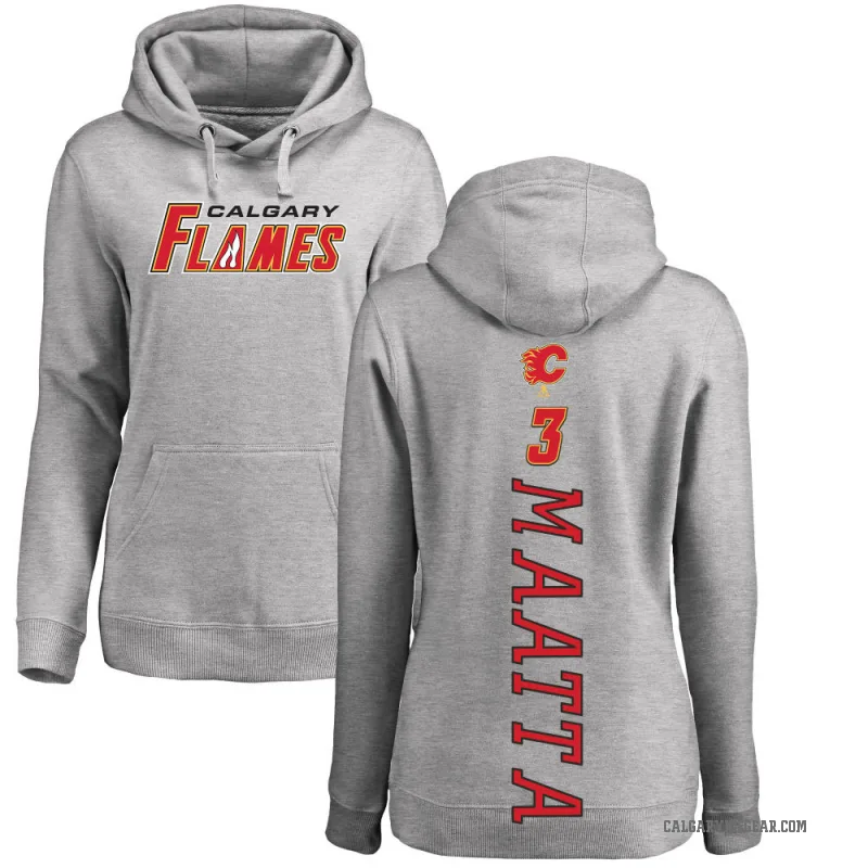 Olli Maatta Women's Calgary Flames Branded Ash Backer Pullover Hoodie