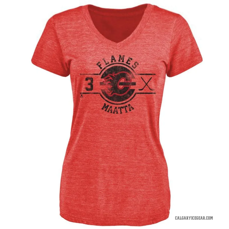 Olli Maatta Women's Red Calgary Flames Insignia T-Shirt -