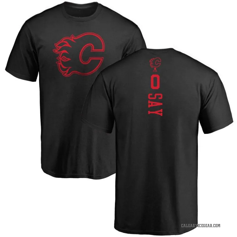 Owen Say Men's Black Calgary Flames One Color Backer T-Shirt -