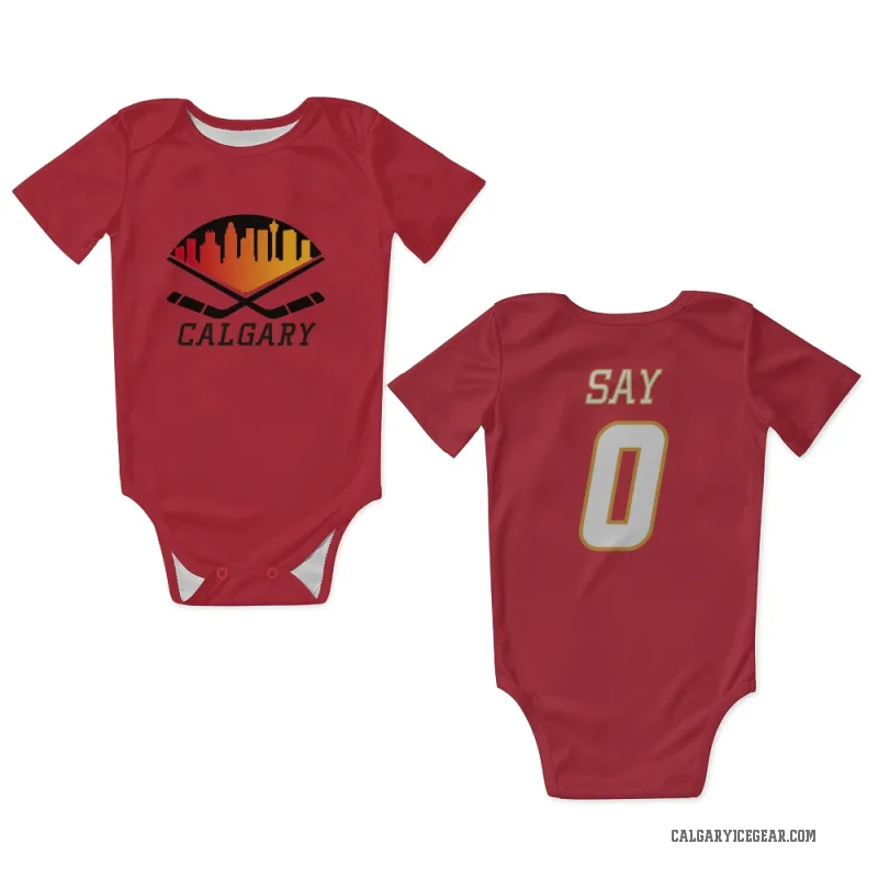 Owen Say White Calgary Flames Red Newborn & Infant Bodysuit