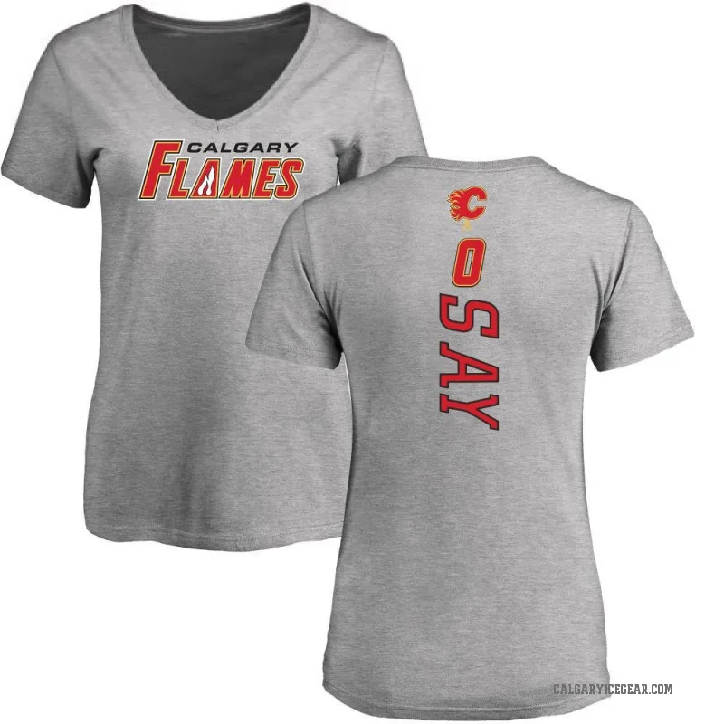 Owen Say Women's Ash Calgary Flames Backer T-Shirt -